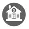 House, home, financial, bank icon. Gray vector graphics