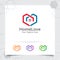 House home logo design concept of love heart vector icon. Real estate and property logo for construction, contractor, architect,