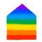 House home symbol pride rainbow symbol LGBTQ equality rights hand drawn illustration