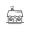 House and home thin line icon. Outline decorated pictogram element. Vector flat style linear icon. Isolated logo