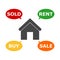 House icon, Buy house, Rent house, Sold House, Sale house