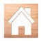 House icon carved in of wood, isolated.