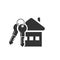 House icon with the keys. Buying a new building, a house with a mortgage or loan, for cash. Great offer