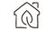 house icon with leaf, animated whiteboard style, bonus eco footage