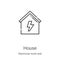 house icon vector from electrician tools and elements collection. Thin line house outline icon vector illustration. Linear symbol
