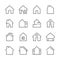 House icon. Web symbols buildings interior garage doors roof house vector linear template