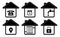 House icons with home appliance