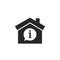 House with info mark inside icon. Vector illustration