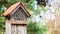 House for insects that protect the garden from pests. Biological pest control methods. Insect protection and biodiversity