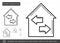 House insulation line icon.