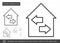 House insulation line icon.