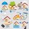 House insurance business service icons template.