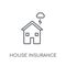 House insurance for storms linear icon. Modern outline House ins