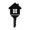 House with key icon - vector