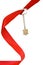 House key with red ribbon