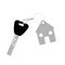 House keys with house shaped key chain isolated