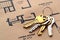 House Keys on Real Estate Housing Floor Plans