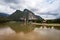 house on lake, digital photo picture as a background. Mekong river Bank in Laos. Beautiful scenery