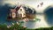 house by the lake fairy tale drawing