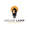 House lamp illustration logo design