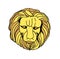 House Lannister, Golden Lion. symbol of the seven kingdoms. head of a golden lion on a white background