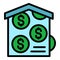 House laundry money icon vector flat