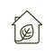 House leaf sustainable environment ecology line and fill