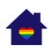 House with LGBT love concept. Symbol of free love and tolerance