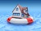 House in lifebuoy. Property insurance