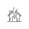 House, lightning, destruction icon. Simple line, outline vector elements of natural disasters icons for ui and ux, website or