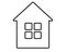 House - linear stylized vector illustration for logo or pictogram. Linear simple one-story house with a window - icon or sign.