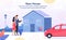 House Loan for Families Flat Vector Ad Banner