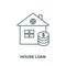 House Loan outline icon. Thin line style icons from personal finance icon collection. Web design, apps, software and printing