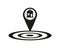 House location icon. Drop shadow map pointer silhouette symbol. Real estate pinpoint. Home nearby. Vector isolated