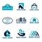 House logo vector set design (sea Blue and dark blue tone)