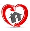 House Love Heart Family Icon Logo