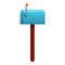 House mailbox icon, cartoon style