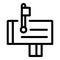 House mailbox icon, outline style