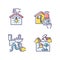 House maintenance RGB color icons set