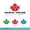 House Maple Leaf Icon Vector Logo Template Illustration Design. Vector EPS 10