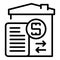 House material tax icon outline vector. Loan payment