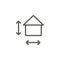 House, measurement, size vector icon. Simple element illustration from UI concept. House, measurement, size vector icon. Real