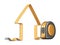 House and measuring tape 3D. Construction tool. Icon