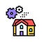 house mechanical gears color icon vector illustration