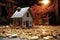 house model next to ascending pile of coins