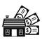 House money mortgage icon, simple style