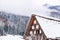 The house and mountain view behind the villagein, Shirakawago Village.