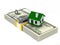 House in mousetrap. Isolated 3D illustration