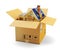 House moving, packaging during relocation, delivery and real estate concept