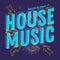 House Music 90s Influenced Typographic Design With Hand Drawn Line Art Cartoon Style Elements And Vivid Bright Colors.